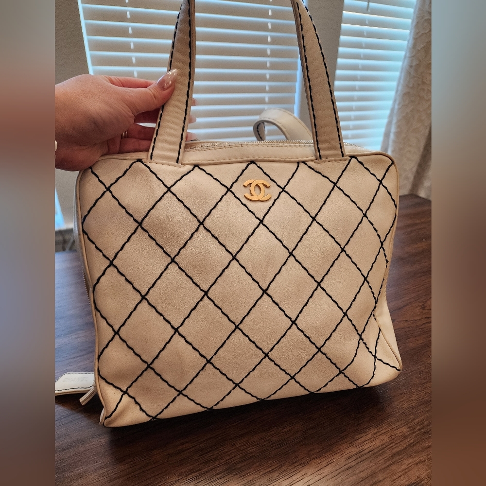 Chanel White Wild Stitch Handbag
